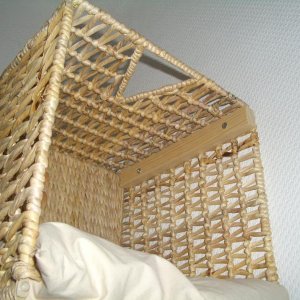 i-Tüpfelchen, der Rattankorb als Schlafplatz